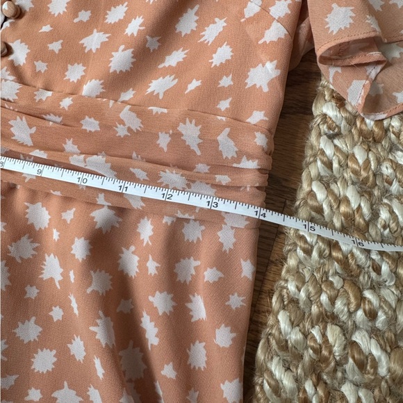 Madewell Apricot Star Print Dress - Size 6 - cinched waist - Picture 11 of 13